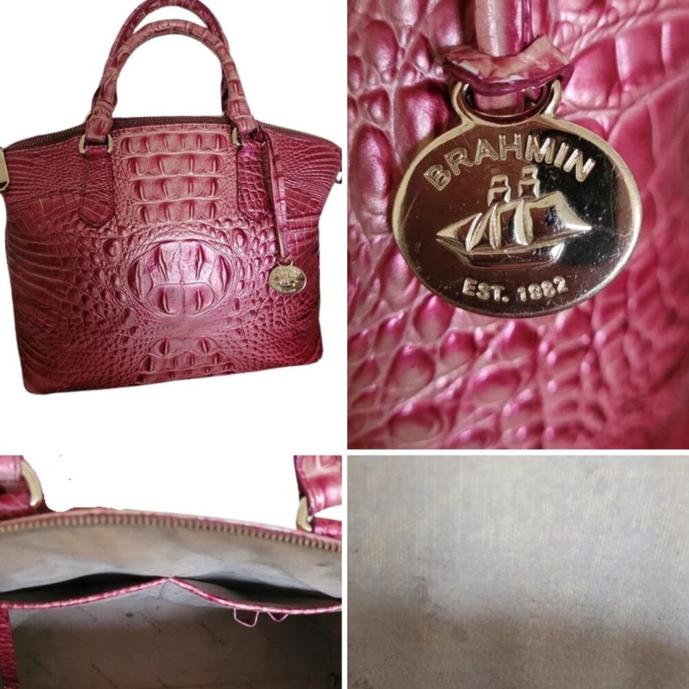 Brahmin Rouge Blush Melbourne Leather Duxbury Satchel Handbag